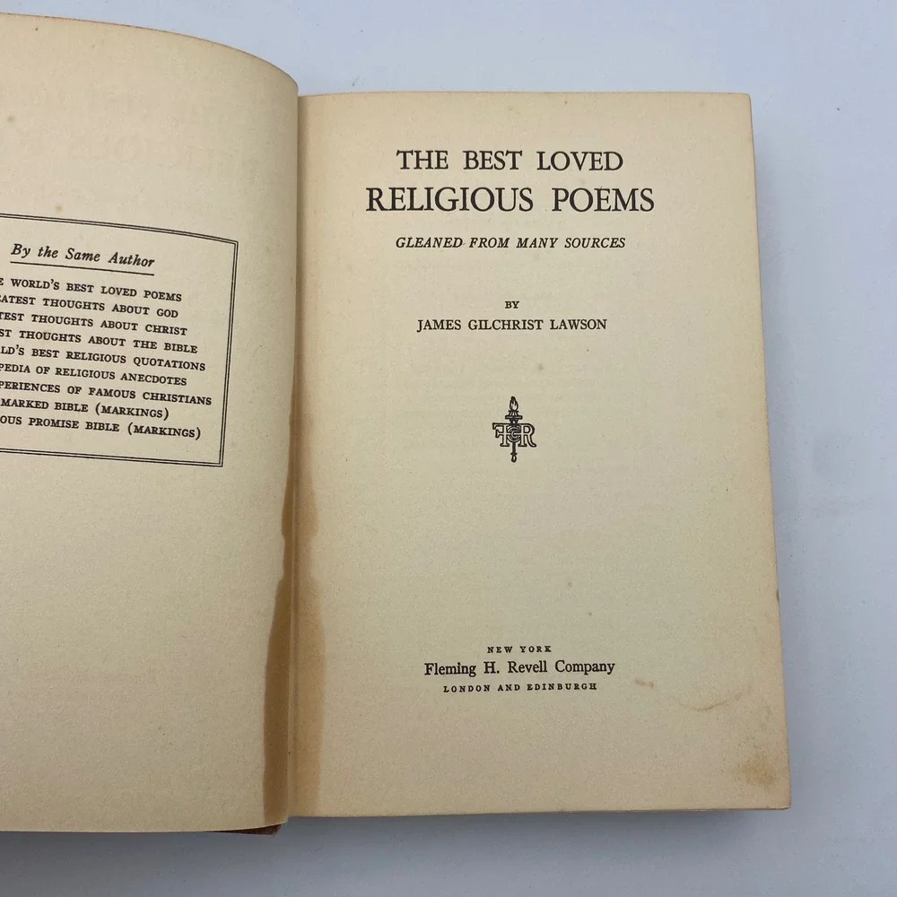 Best Loved Religious Poems‎ James Gilchrist Lawson 1933 Fleming H Revell Brown